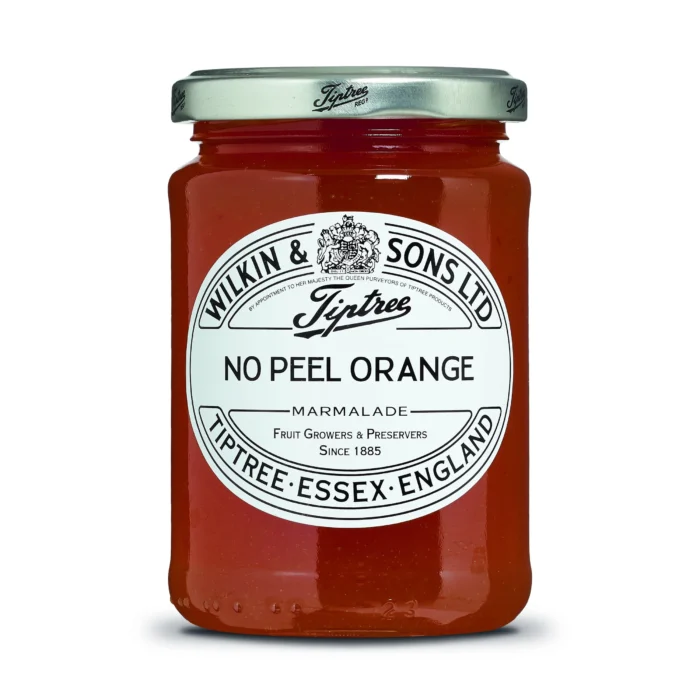 Single jar of Tiptree No Peel ORange Marmalade.
