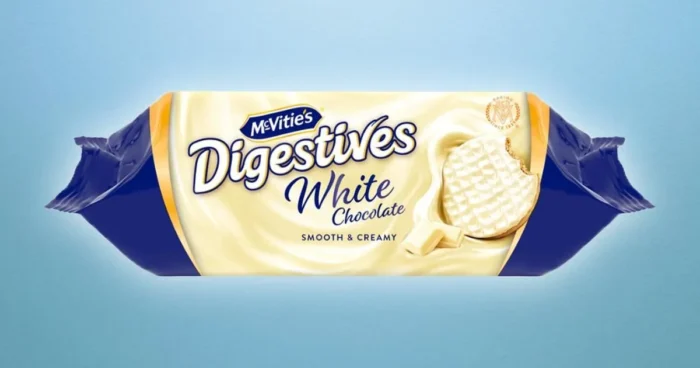 Single packages of McVities Digestive White Chocolate