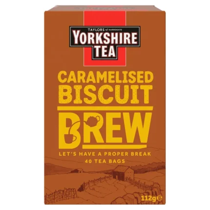 Yorkshire tea caramelised biscuit brew package